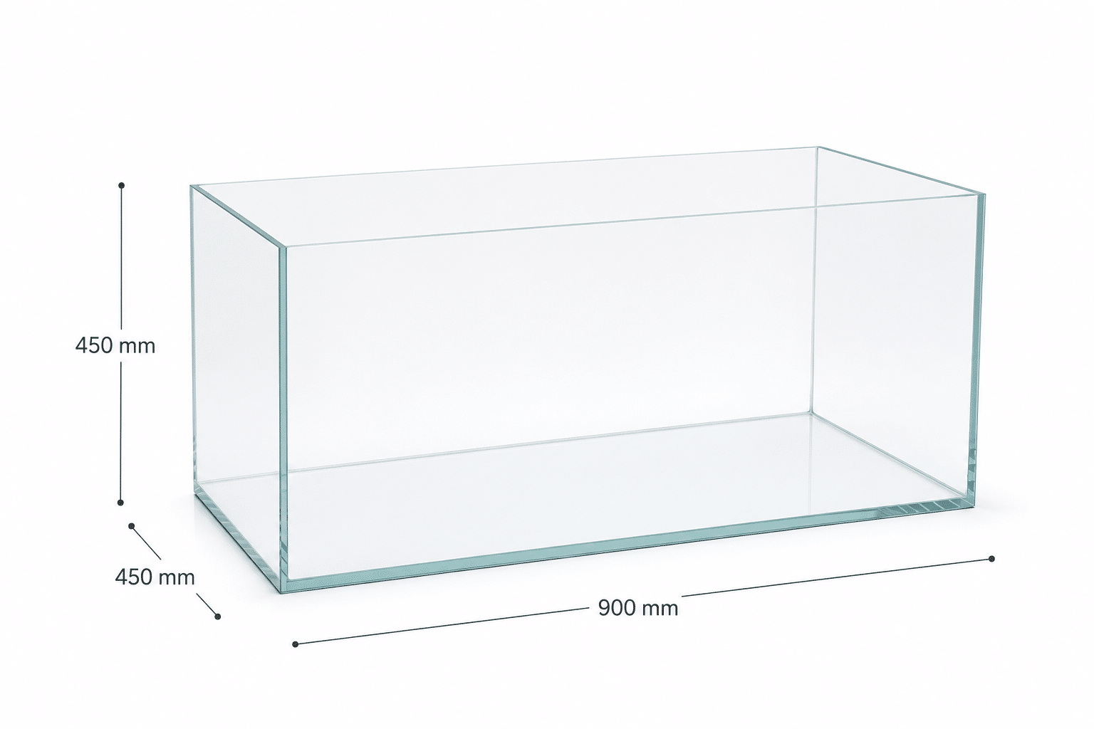 48 gallon ultra-clear rimless aquarium