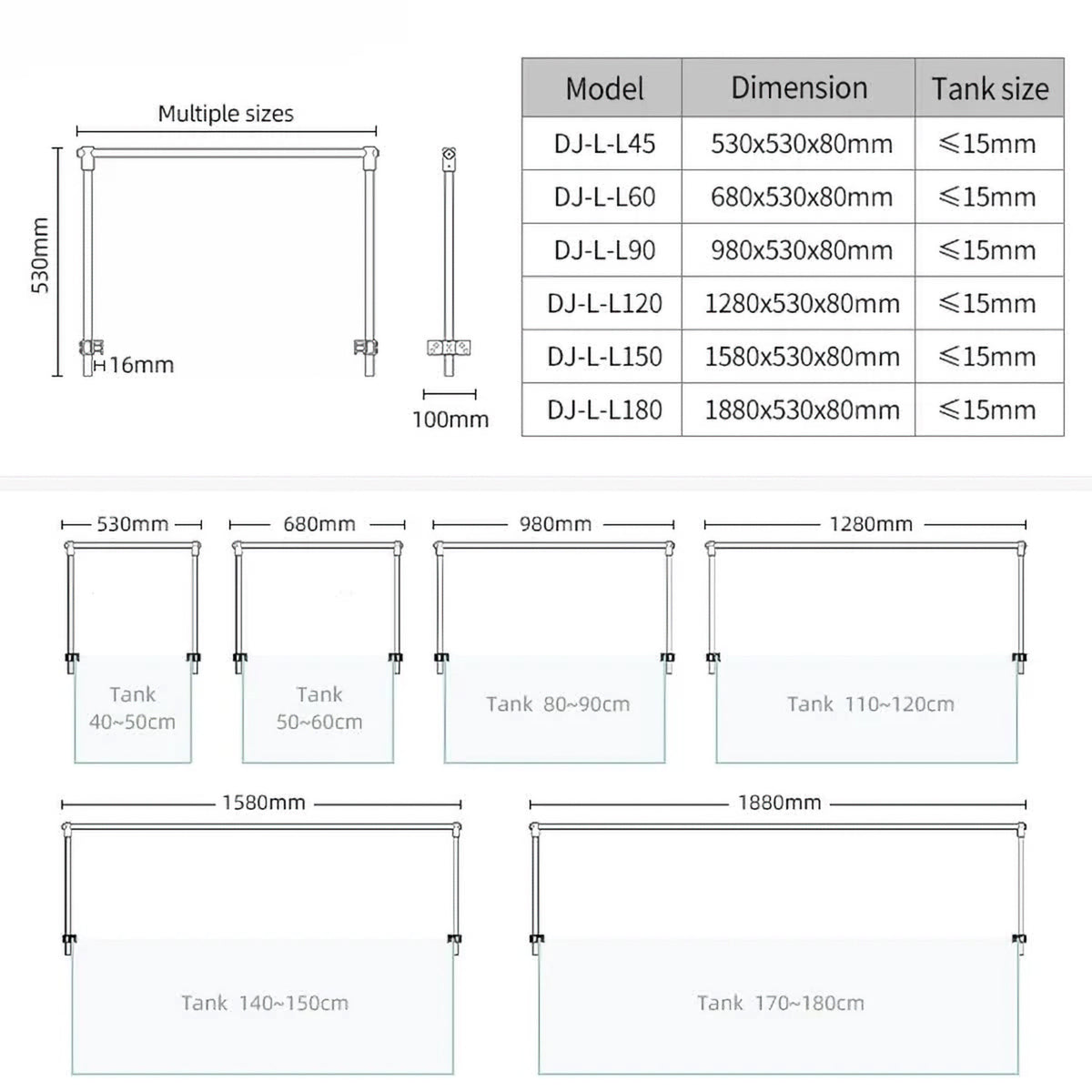 Week Aqua DJ-L-L90 Arch Stand