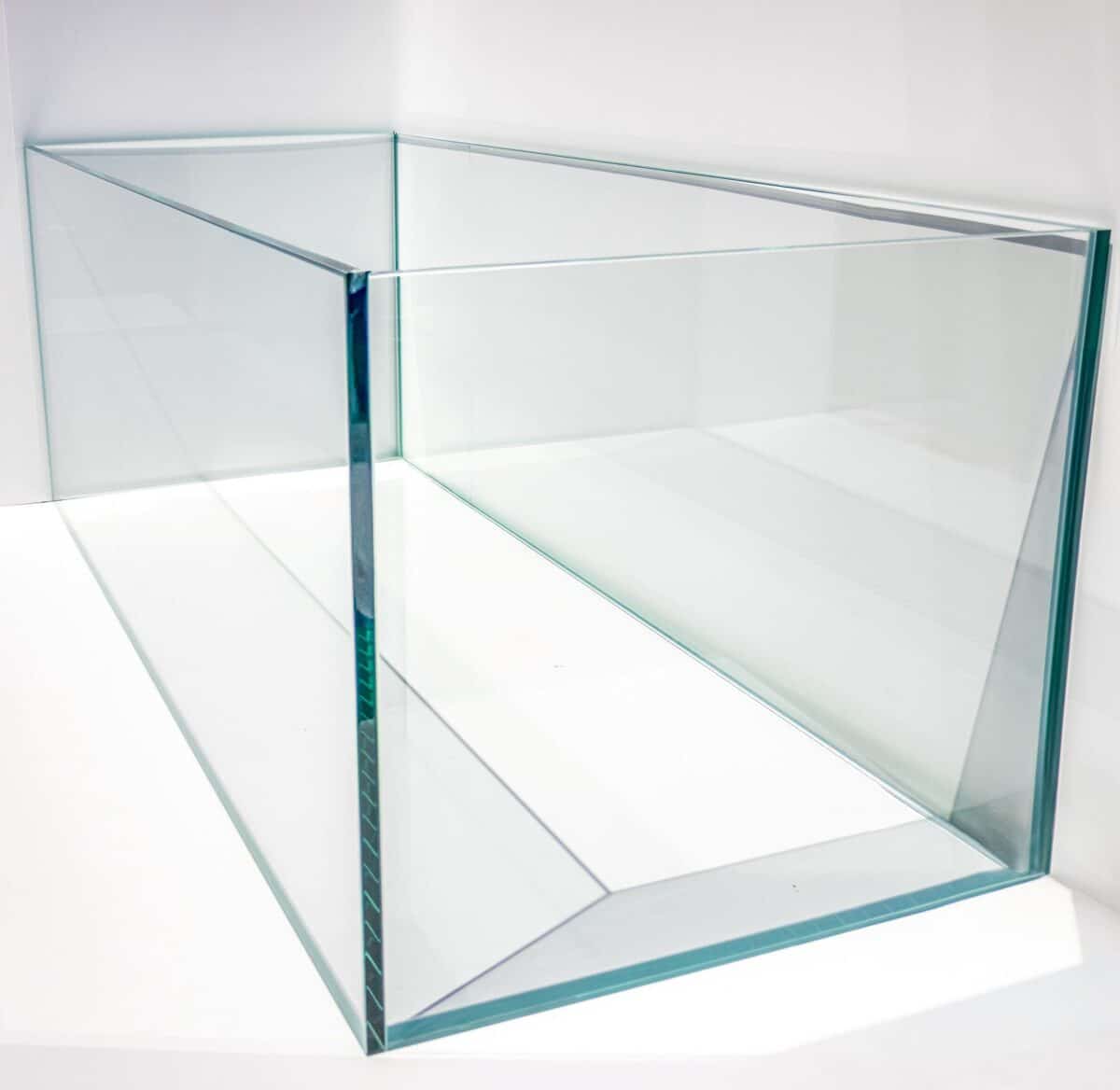 BZA-64 ultra clear rimless aquarium close-up, 64 gallon glass tank with rimless design