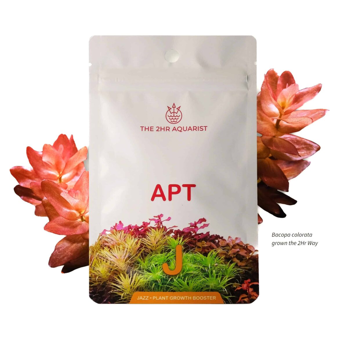 Alt: APT Jazz Root Tabs Aquarium Fertilizer – Front product view with red accent plants