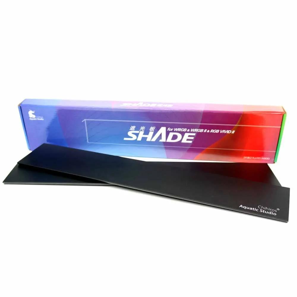 Chihiros WRGB II and WRGB II Slim Shade Kit with mirror finish shown with retail packaging and aluminum shade panel