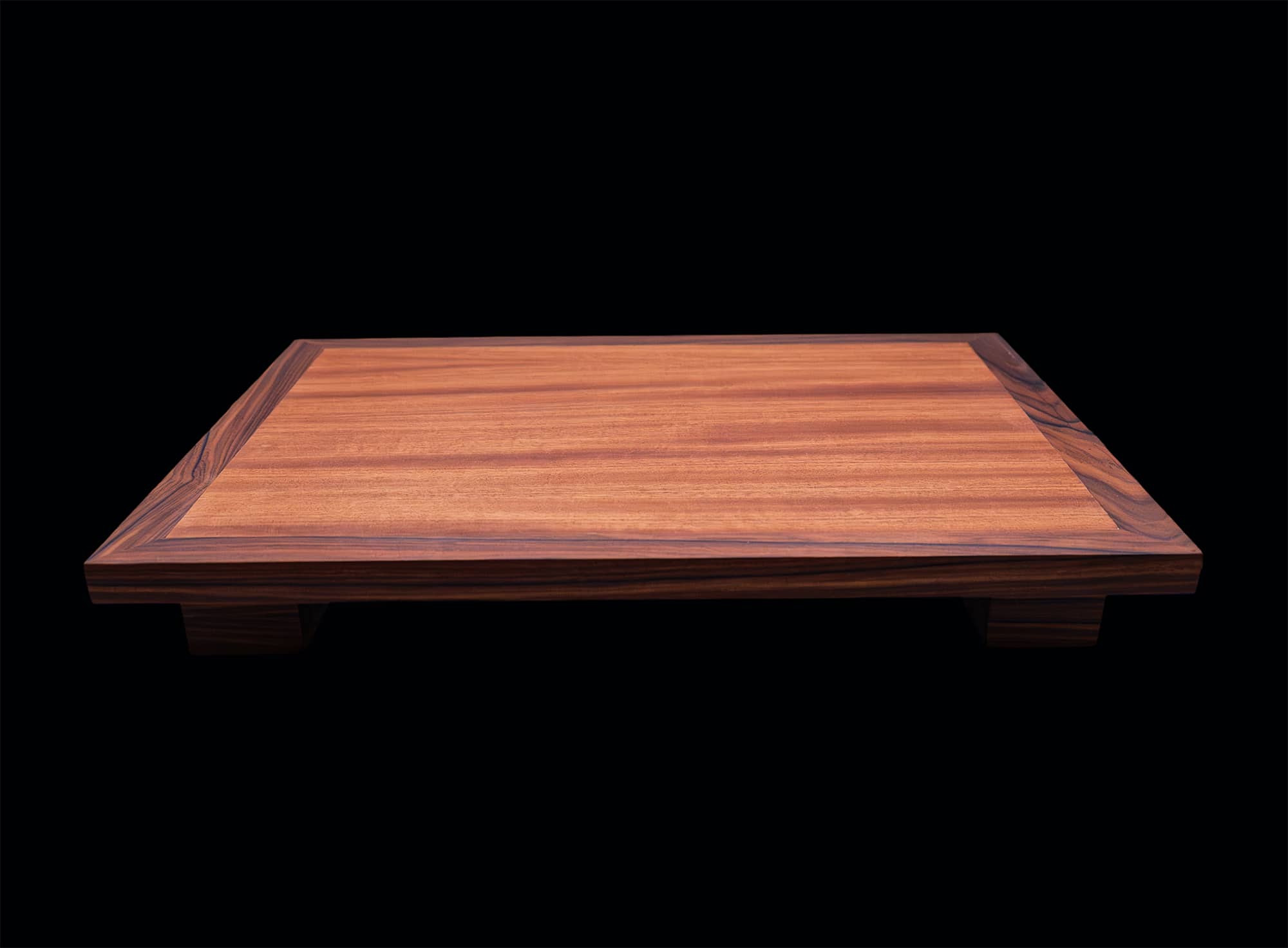 Top view of handcrafted aquarium stand with Brazilian rosewood trim